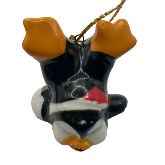 Vintage Tumbling Penguin Christmas Ornament Black and White Small Porcelain - Picture 5 of 7